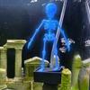 3D Printed Dancing Skeleton Aquarium Bubbler Plastic with Air Tube Fish Tank Dance Skull with Air Tube Dynamic Skeleton Bubbler