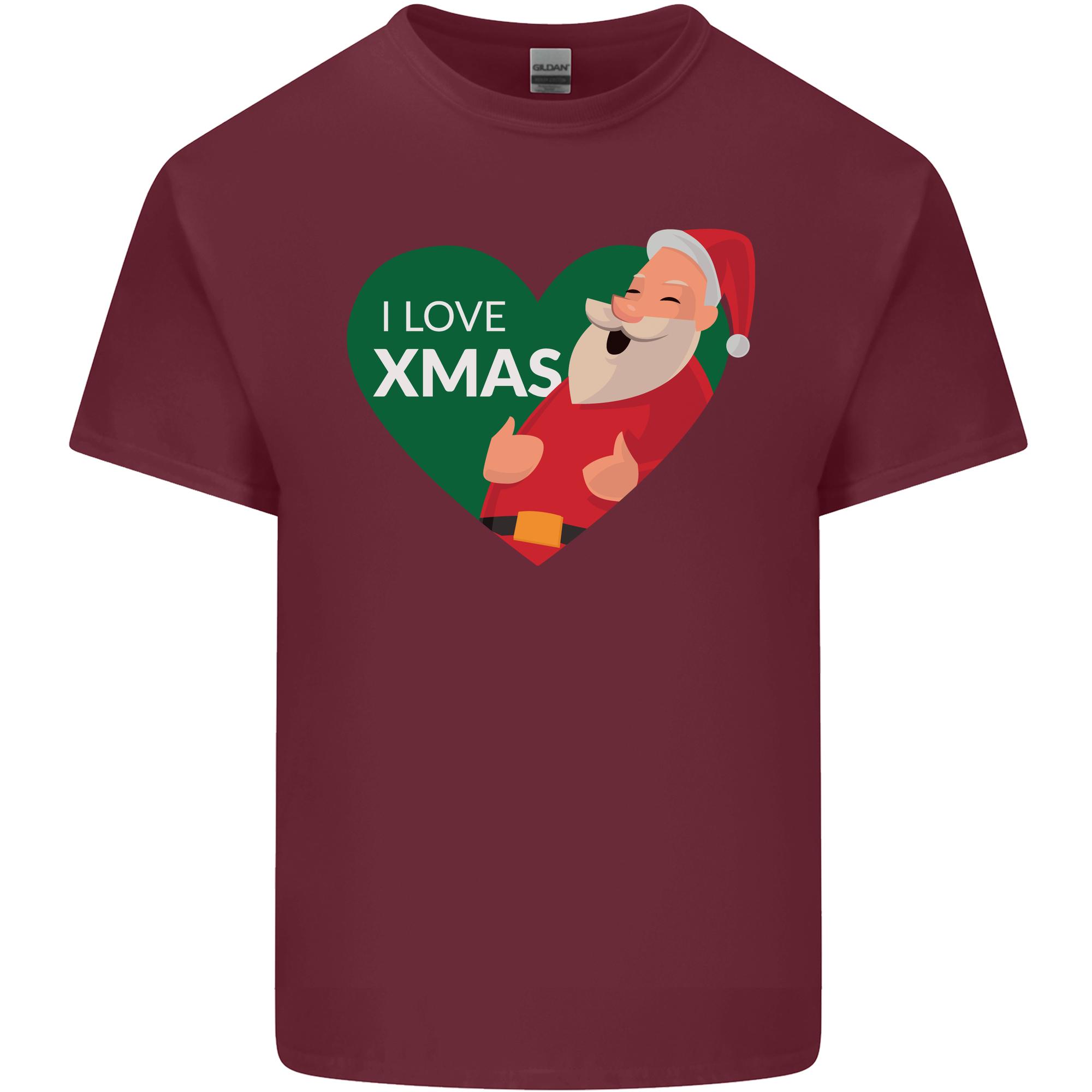I Love Xmas Santa Claus Christmas Unisexs Light Cotton TShirt S