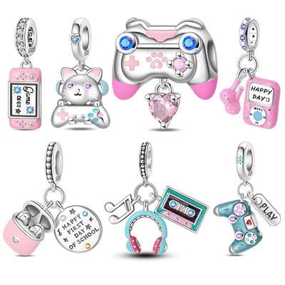 New Copper Charms Beads Games Console Headset Charm Pendant Fit Charm Bracelets Diy Jewelry Birthday Gift