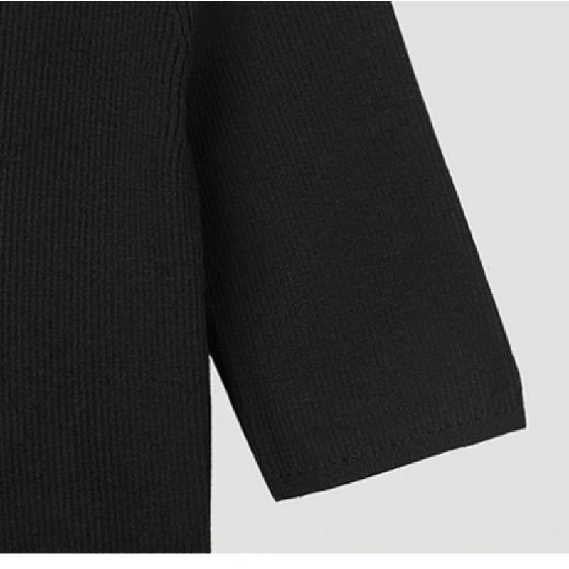 She Smiss Rib Mock Neck Half Knit Sskpop12060