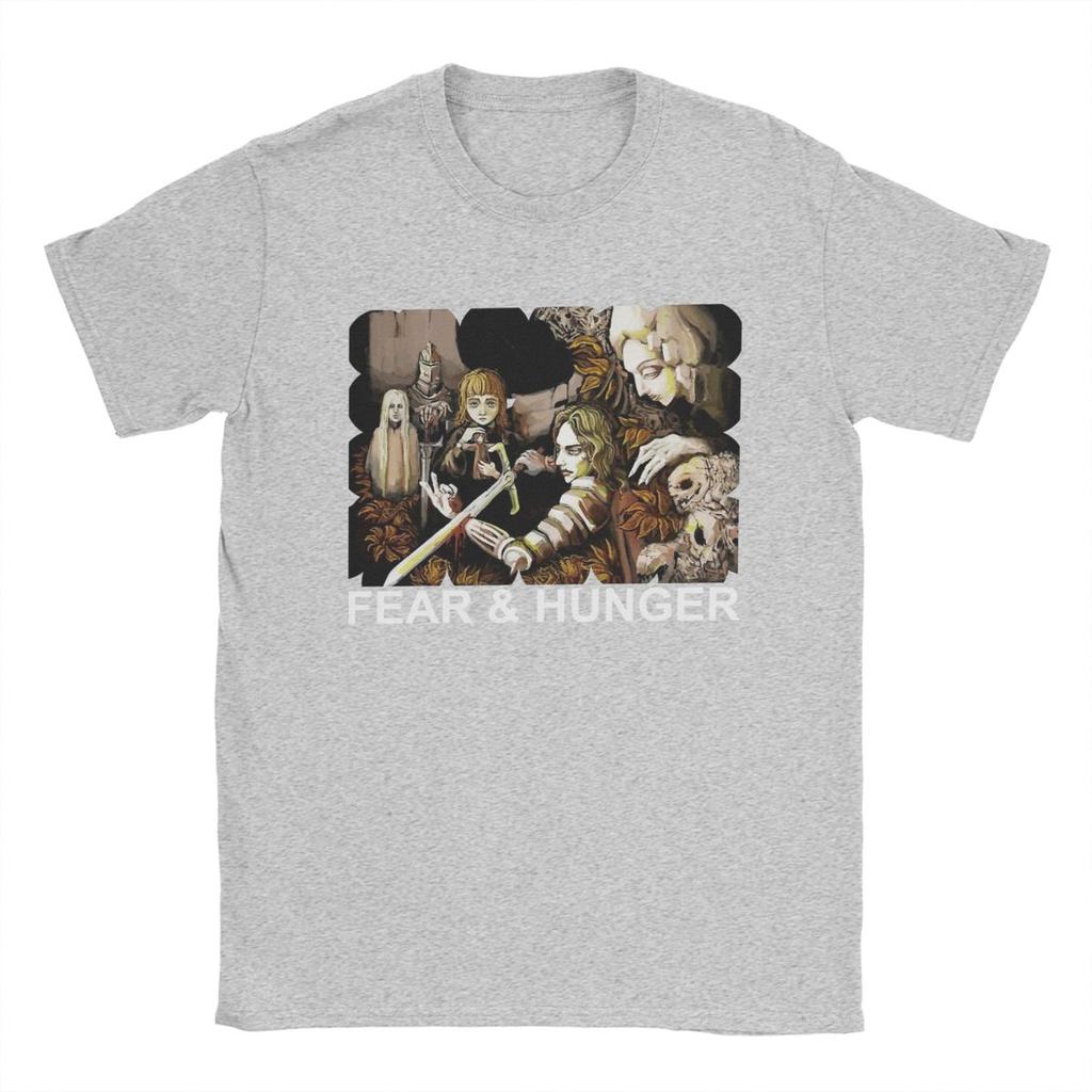Fear And Hunger T-Shirts Men Novelty Pure Cotton Tees Crewneck Short Sleeve T Shirts Original Clothing