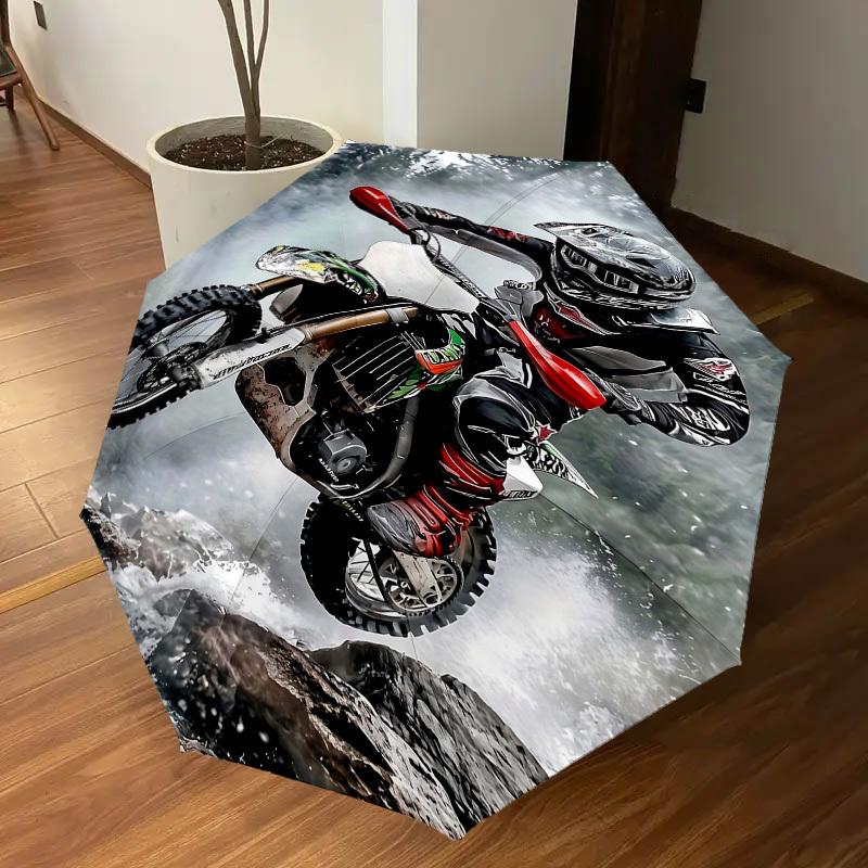 1PC Motorbike Umbrella-8-Rib Reinforced, Automatic Open, Lightweight & Durable, Fashion Accessory for Outdoor, H0399
