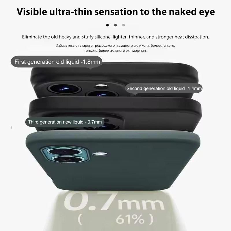 Silikondeksel av høy kvalitet for iPhone 7/8 SE 16E 17 Air 16 15 14 13 Pro Max Apple-deksel for iPhone 15 16 Plus 13 11 12 14 15 16 Pro Max deksler