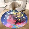 1pc Anime Design Round Carpet Office Chair Mat with Floral Print, Non Slip Rug for Home Decor, All Seasons