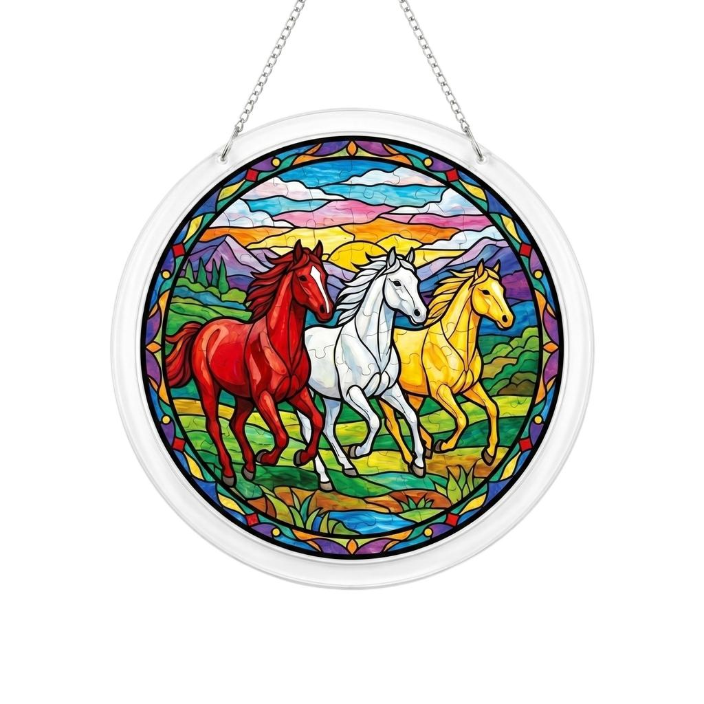 Acrylic Puzzle Window Hanging, Colorful Sunrise Sun Catchers Panel SunCatchers Puzzles Decor For Birthday Women, Men, Wife, Aunt, And Mom