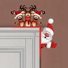 1pc Santa and Reindeer Christmas Door Corner Sign Sculpture for Living Room, Bedroom Office and Outdoor Indoor Decoration