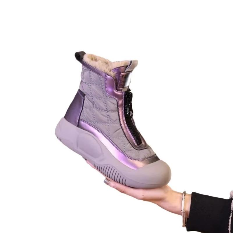 Fashion 2025 Autumn and Winter New Retro Snow Boots Soft Soled Waterproof Cotton Shoes with Velvet Thickened Warm High Top Women's Shoes