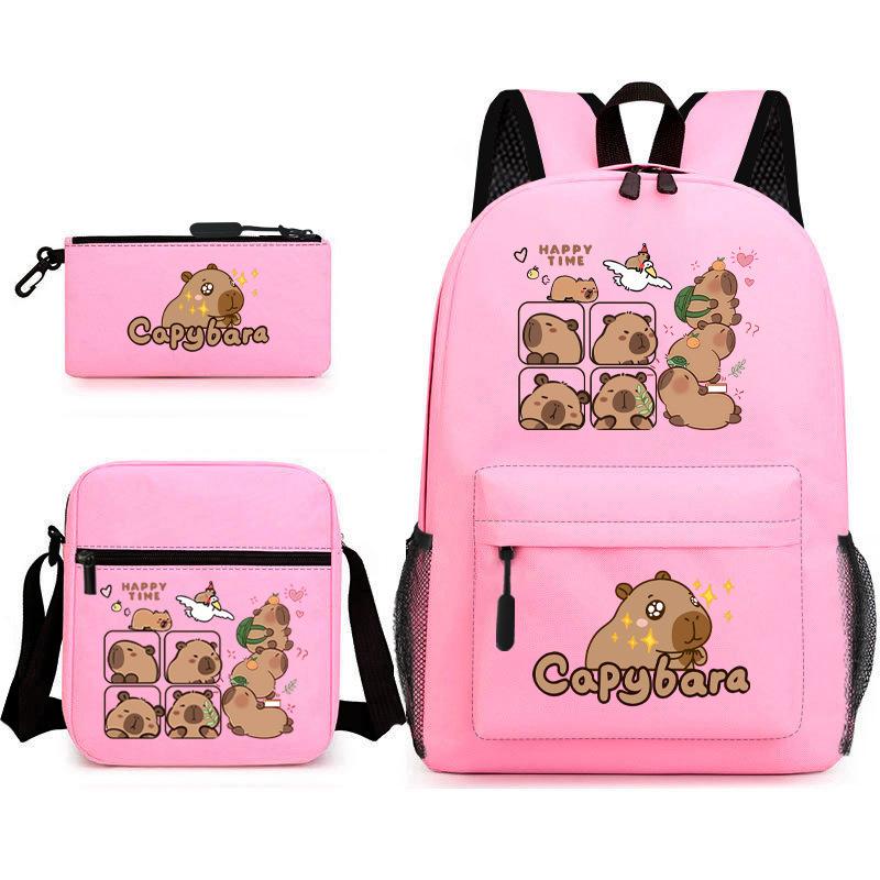 3-teiliges Schulrucksack-Set für Schüler Große Kapazität Oxford-Stoff Schultasche mit Schultergurt und Federmäppchen