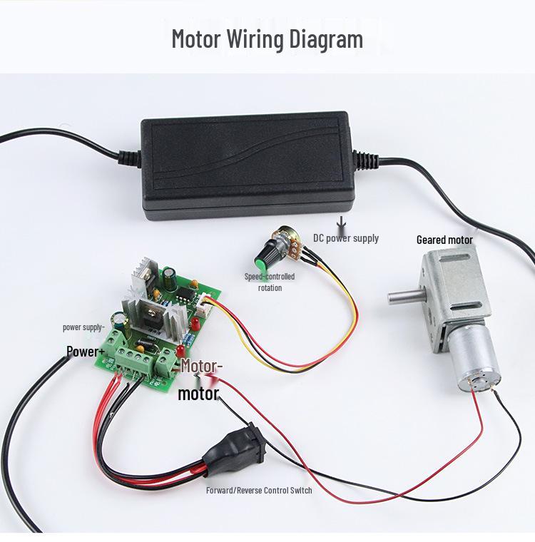 JGY370 High Torque Mini DC Geared Motor with Variable Speed, Power-Off Self-Locking, and Forward/Reverse Features (12V/24V/6V)