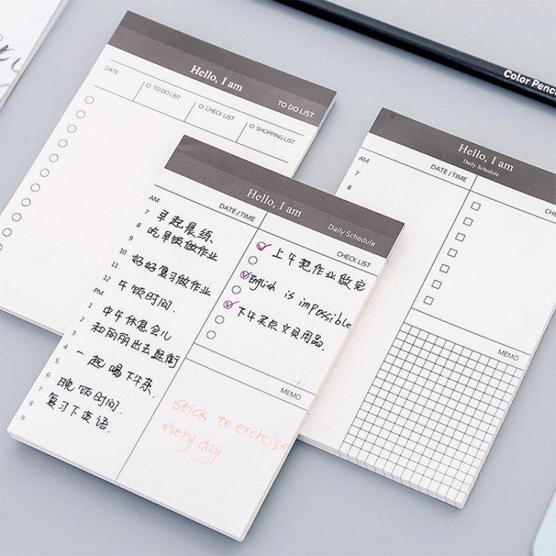 Simple Business Day Planner Notepad Daily Schedule Plan Notebook Office Desktop Calendar Memo Stationery Note Pad Sticky Note