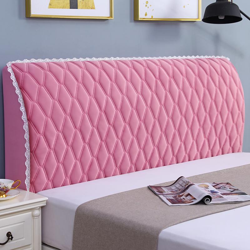 Solid Color Simple Elegant Headboard Cover Thickened Anti-collision Full Package Cloth Sleeve Universal Fit for Most Headboards