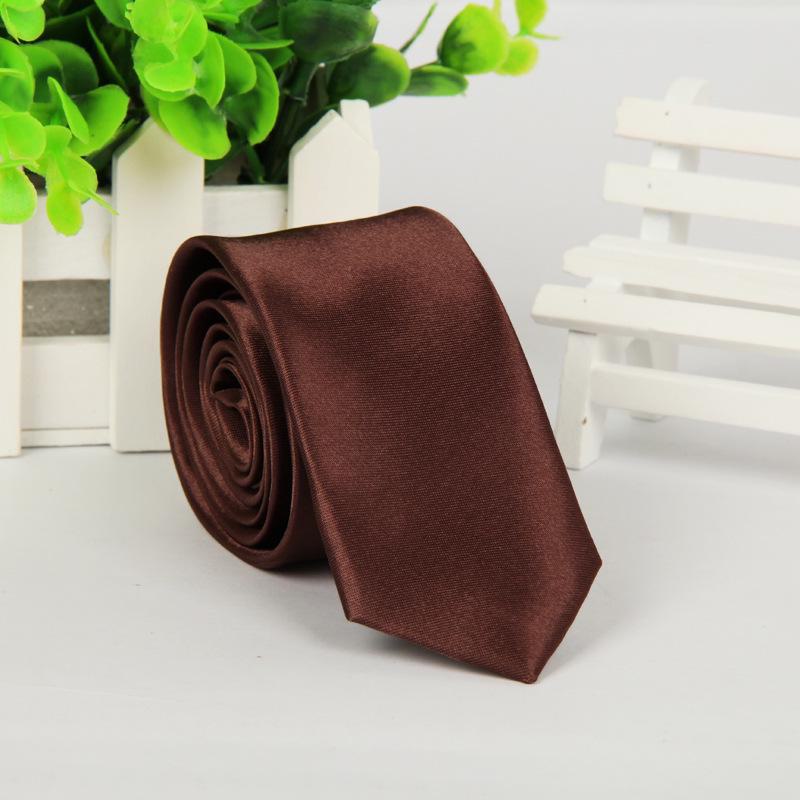 Casual Korean Style Narrow 5cm Solid Color Tie for Men