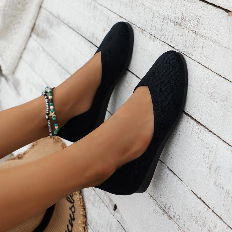 Summer New European and American Foreign Trade Large Size Round Head Flat Sole Single Shoes Women's Shallow Mouth Doudou Shoes Casual Shoes