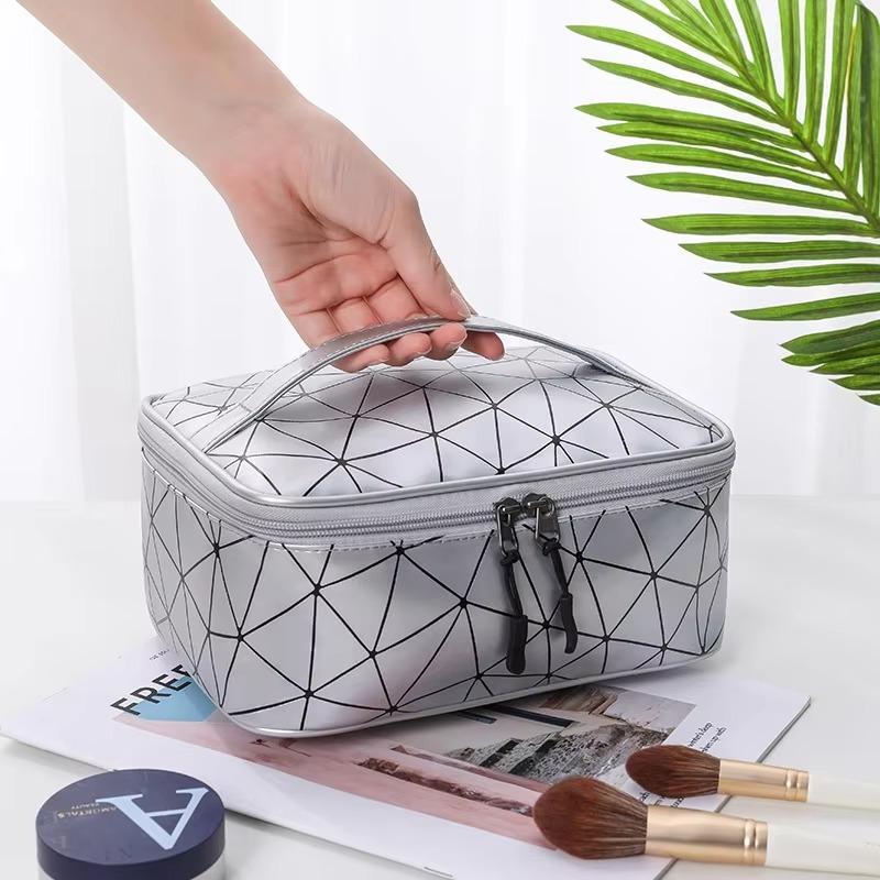 Brand Design New PU Makeup Bag Handheld Portable Women's Large Capacity Waterproof Travel Washroom Storage Bag BX018