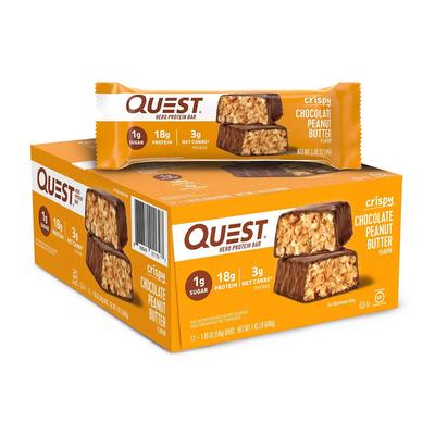 Barre Protéinée Hero Chocolat Croustillant Beurre de Cacahuète (12 barres), 1 jeu