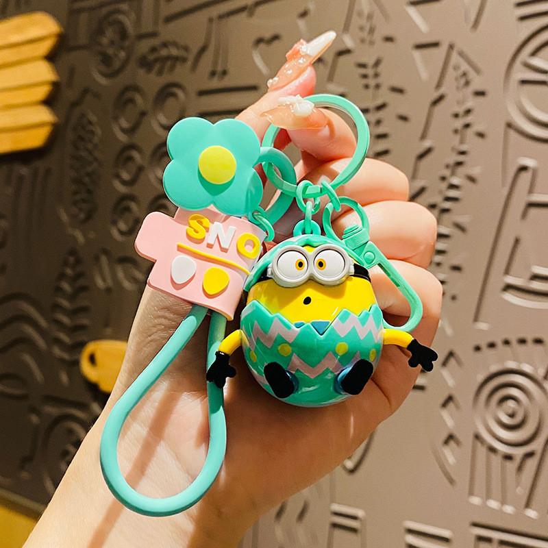Porte-clés Adorable Dessin Animé Minion Anneau de Clé en Silicone Mignon Cadeau Pour Femmes Et Enfants