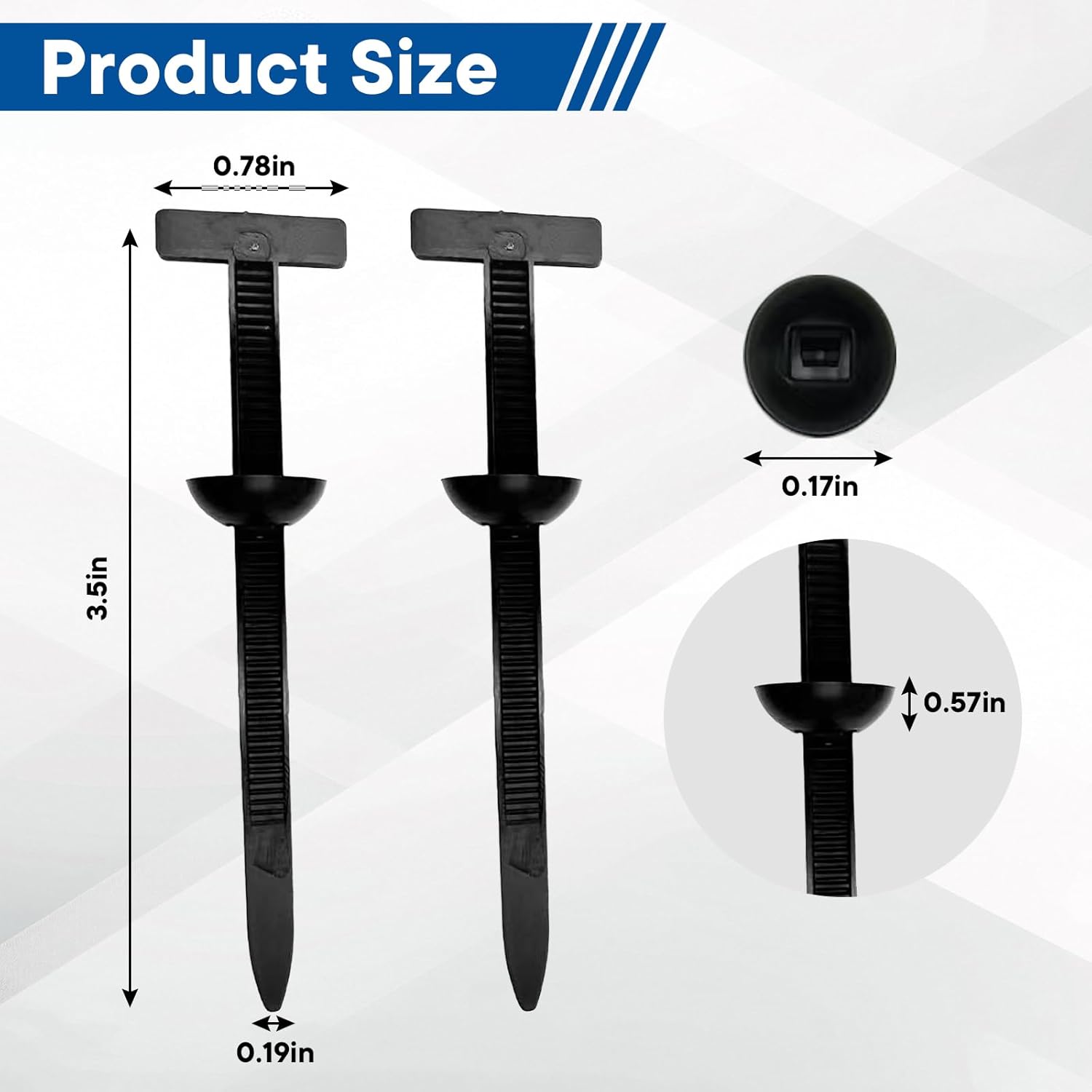 100Pcs Automotive Nylon Cable Tie Fastener Kit – Universal Car Zip Tie Buckle Clips for Bumper, Fender, Door Panel, Trim & Engine Splash Shield 0