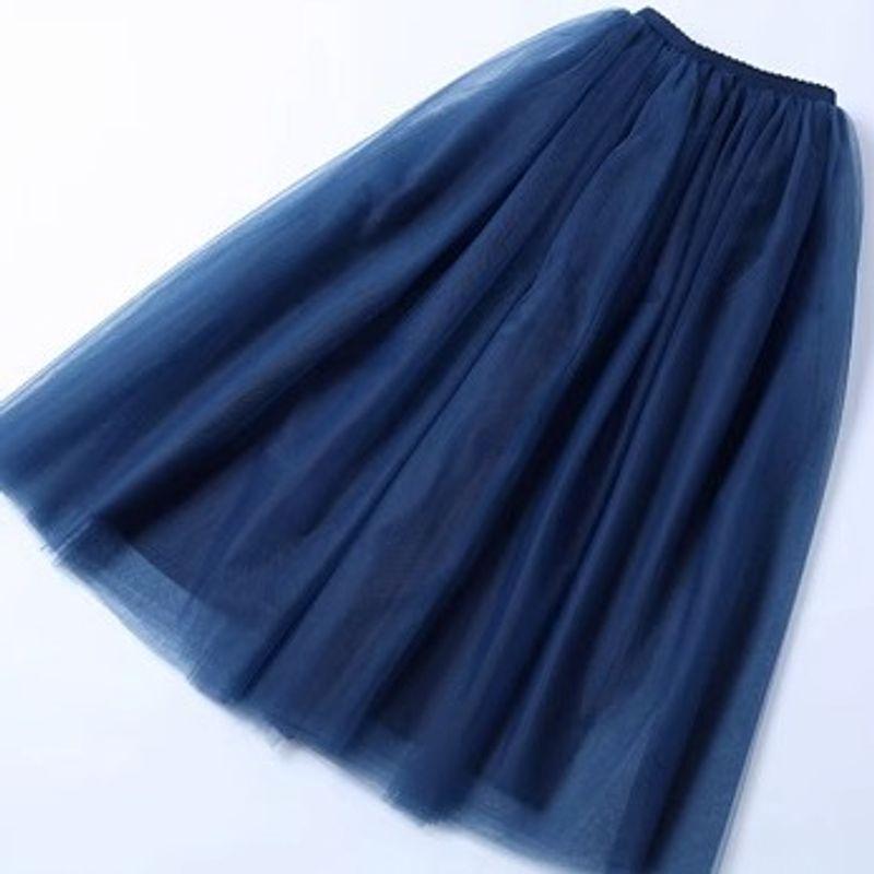 

Однотонная юбка миди с эластичной талией, однотонная юбка с эластичной талией Tibetan Blue One size