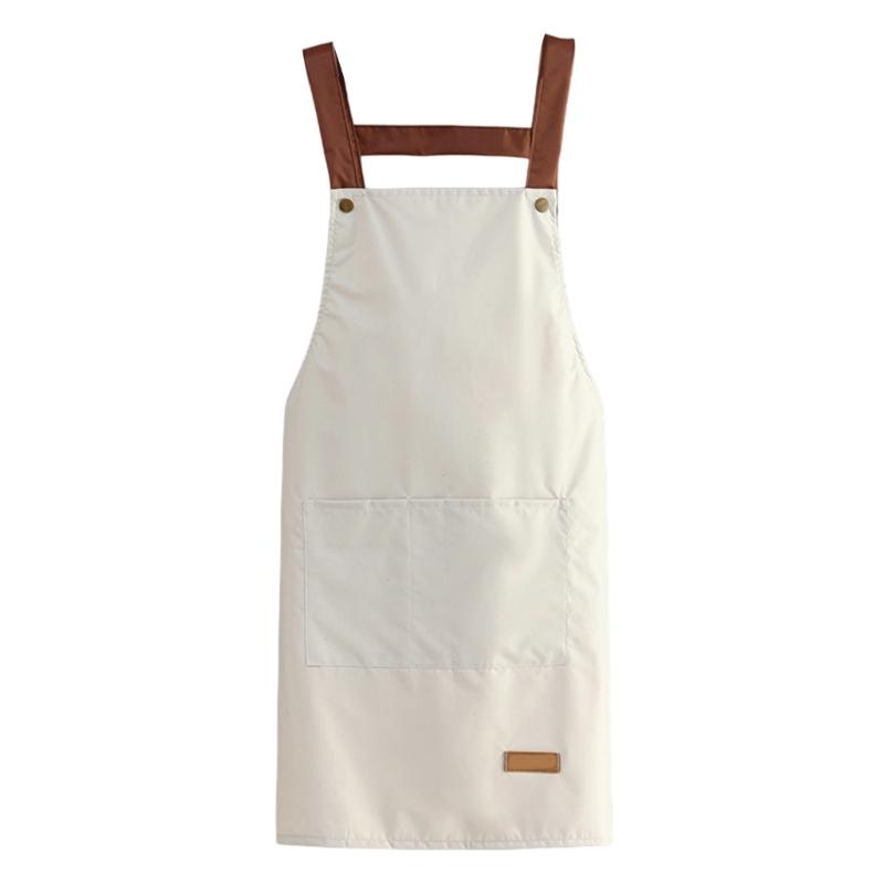 

Waterproof Apron For Men And Women Household Kitchen Cooking Overall Printing Oil Resistant Wear-resistant белый