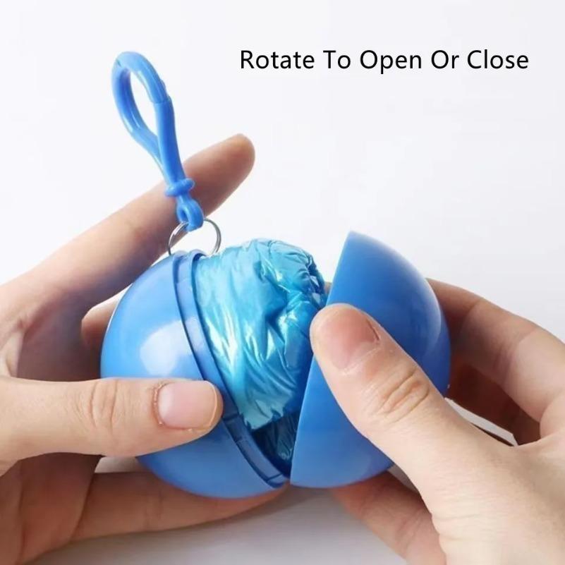 Compact Keychain Rain Poncho Ball Disposable Waterproof Cloak for Adults Mini Hook Design