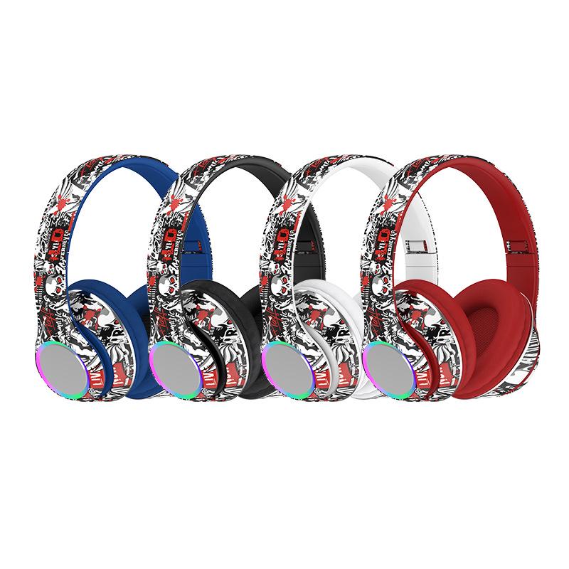 Graffiti Wireless Over-Ear Headphones with Heavy Bass - Bluetooth 5.4 Universal Headset for Music and Mobile Devices.