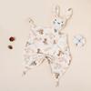 Printed Design Muslin Comforter Blanket Soft Material Cute Cat Kids Sleep Toy  For Kids
