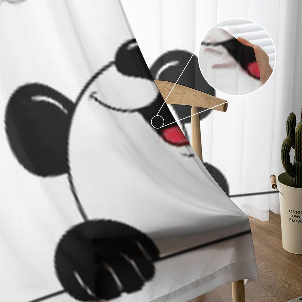 Panda Tecknad Tyll Skira Fönstergardiner För Vardagsrum Sovrum Moderna Chiffong Voile Organza Gardiner Dekor Draperier