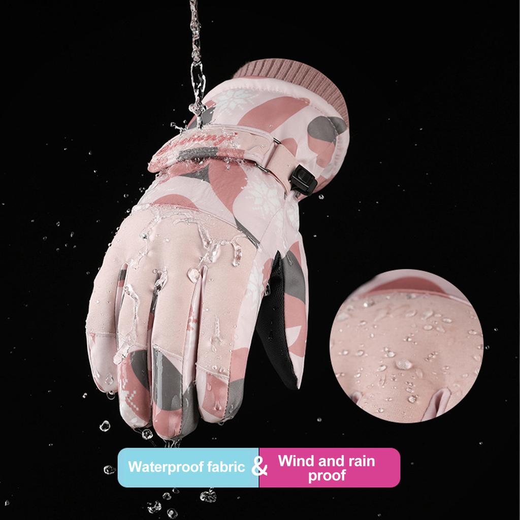 Lyžařské rukavice Podzimní a zimní Teplé cyklistické rukavice Dívčí Outdoorové Větruodolné Vodotěsné Dotykový displej