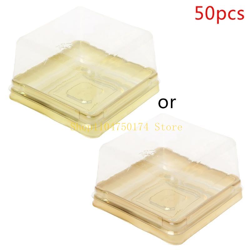 

80g Square Moon Cake Trays Mooncake Packaging Box Container Holder 50 Sets top sale золотий