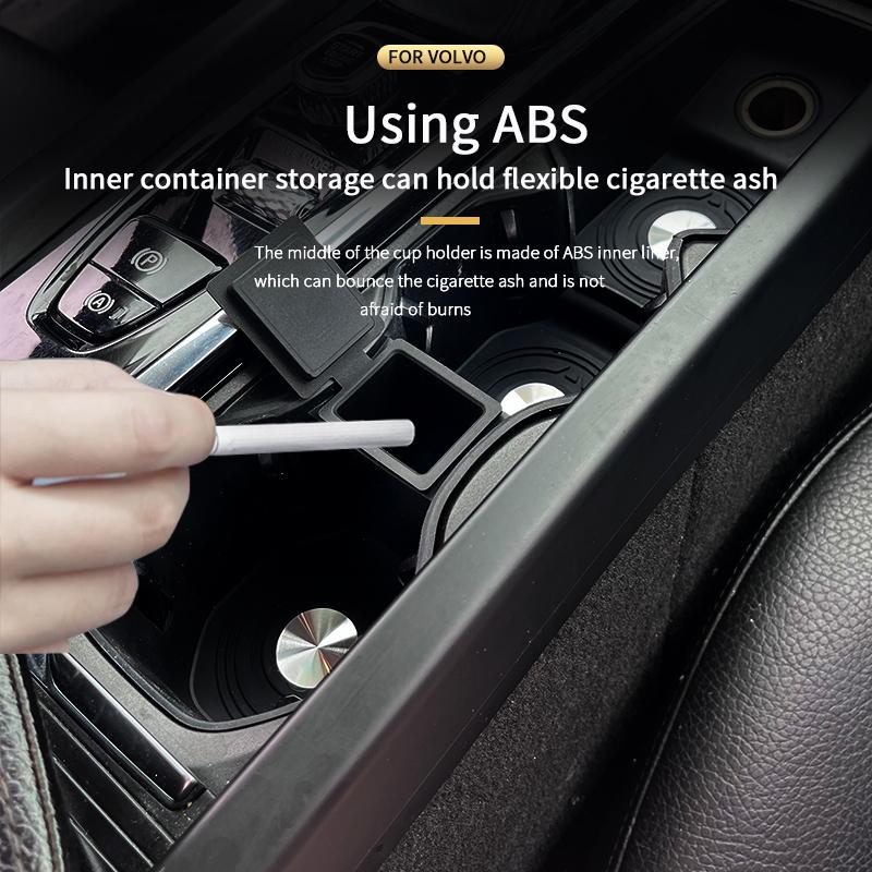 Suitable for Volvo Xc60 Xc90 S90 V90 S60 V60 Water Cup Pad Silicone Storage Box Car Accessories