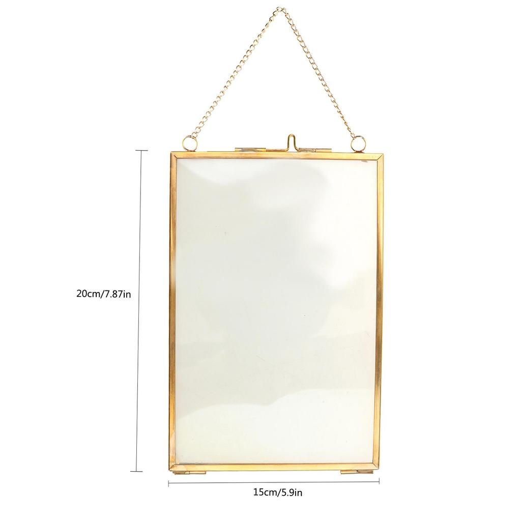 European Vintage Metal Glass Photo Frame: Antique Design for Pictures or Plant Specimens