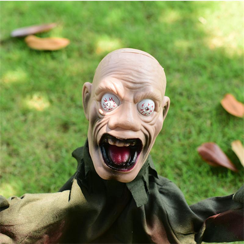 Halloween Voice Control Swing Ghost Horror Doll Decor To Insert Scary Props Home Garden Outdoor Decoration