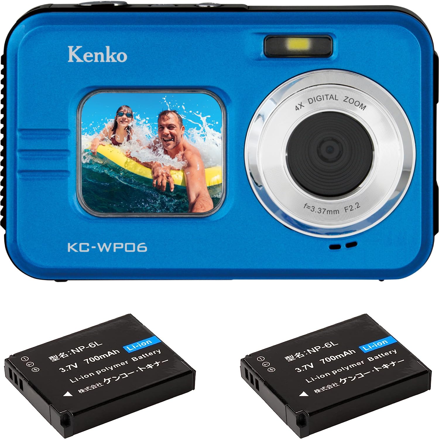 

Kenko ST Waterproof Compact Camera of with IP58 Dustproof and Waterproof Wide Front and Video Blue KC-WP06 (Set 2) Performance, 25.5mm Angle, Monitor, синій
