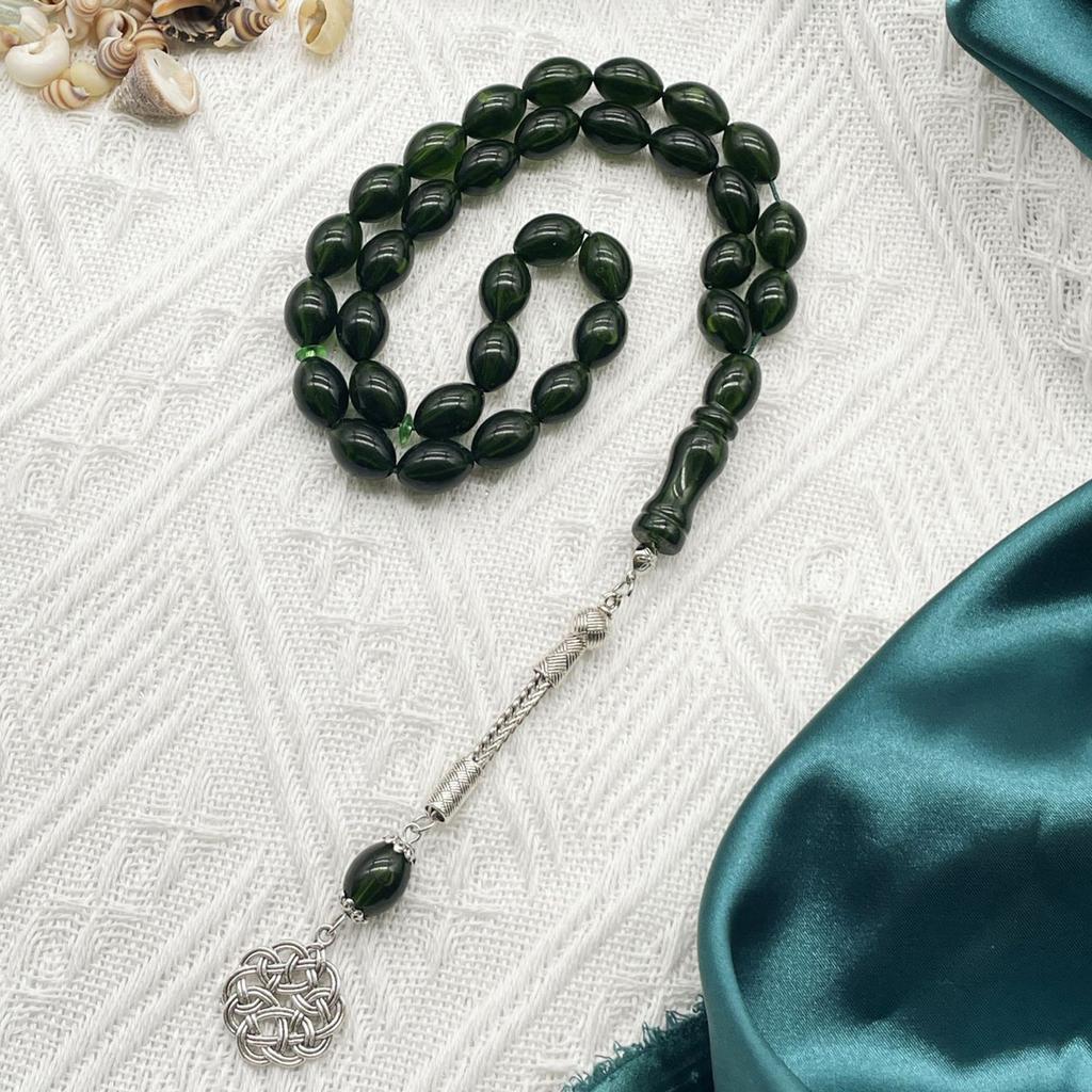 Acrylic Muslims Prayer Beads Oval Ergonomic Design Rosary Bracelet For Daily Worship And Meditation Comfortable Grip