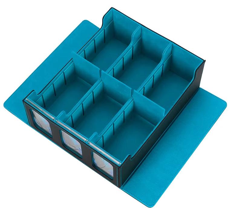 Patented Design BNT Three-Row Windowed Pu Leather Eco-Friendly Game Card Storage Box Single Sleeve 1360+ for Board Game