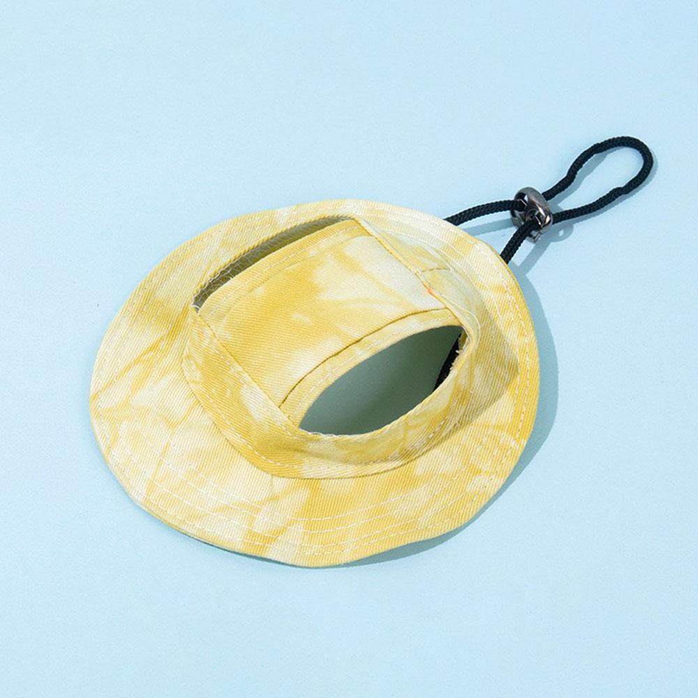 Summer Pet Cat Sun Hat with Ear Holes - Cute Kitten Fisherman Cap for UV Protection, Breathable Outdoor Sunshade Cap for Cats