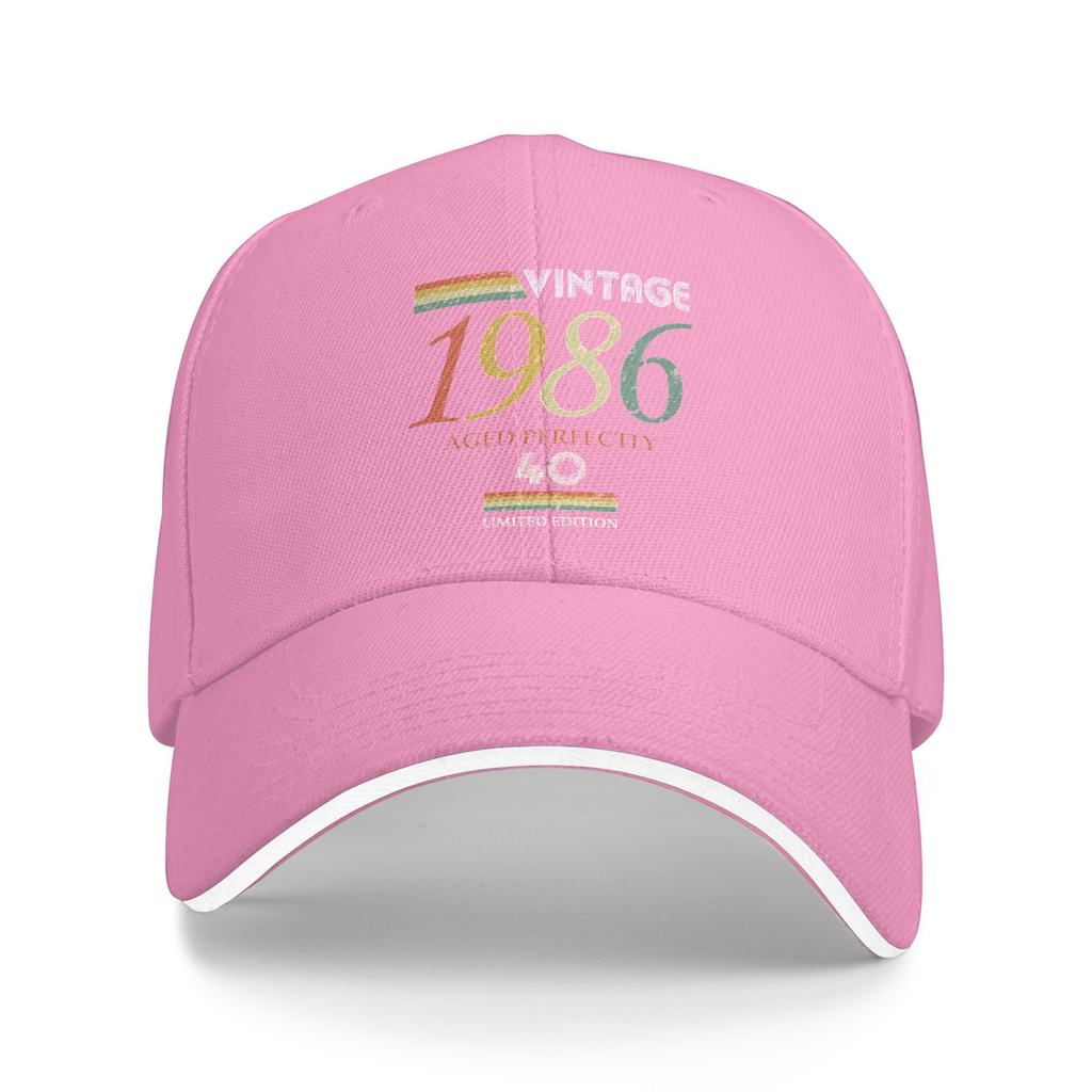 Vintage 1986 40th Birthday Aged Perfectly Gift Casual Baseball Cap Summer Trucker Hat Skate Hip Hop Hats Trendy Baseball Caps