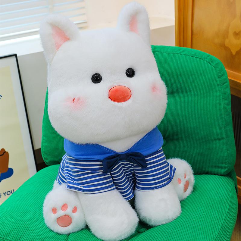 

New Navy Puppy Plush Toy Sitting Clothing Dog Doll Soothing Doll Accompanying Doll 20cm (0.16kg)