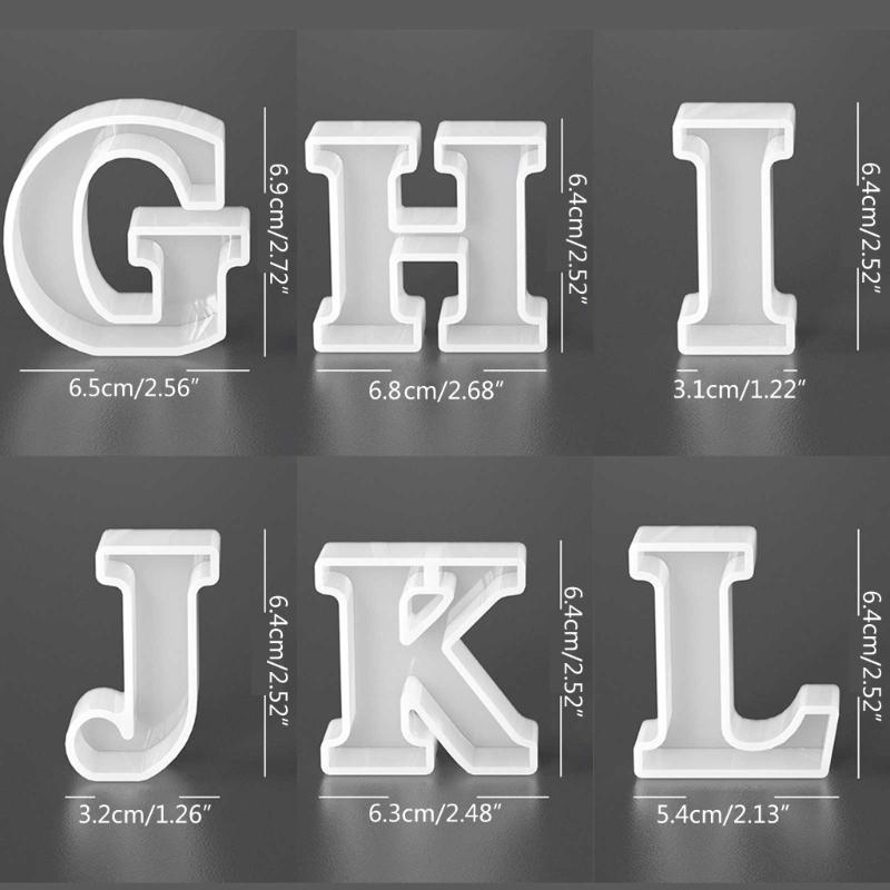 Silicone Pendant Mold Clay Molds Letter Shaped Silicone Keychain Moulds Pendant Accessories Gift for Hand Making Lover