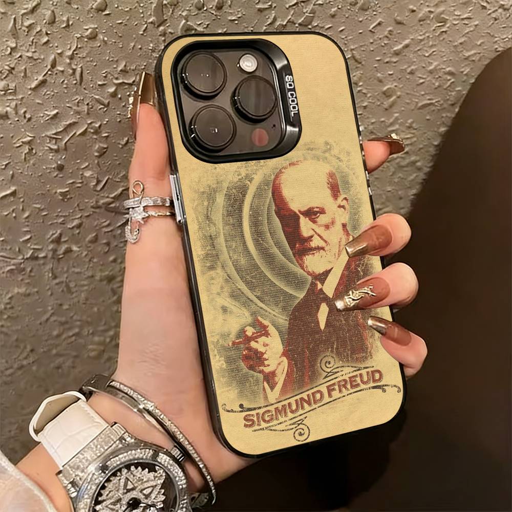 Sigmund Freud Psychoanalysis Phone Case For iPhone 17,16,15,14,13,12,11 Plus,Pro Max,XS,Colorful Silver Phone Case Funda Cover