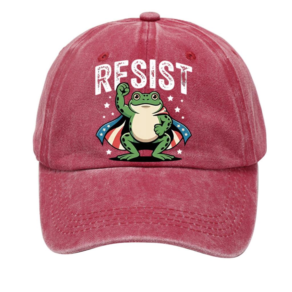 Men's Washed Cotton Baseball Cap With Printed Distressed Soft Top Denim Hat, Vintage Hat