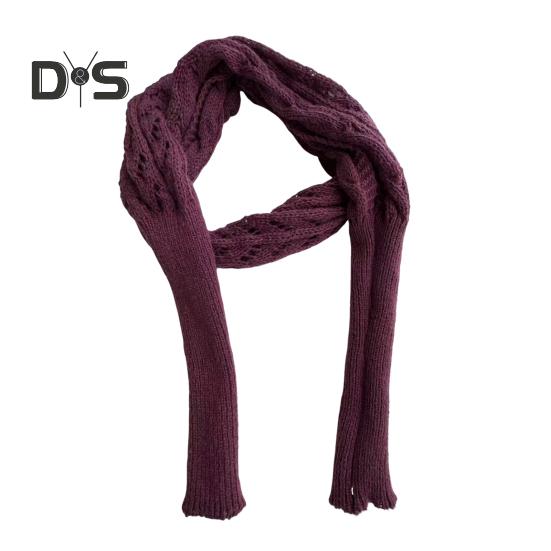 Рукавный шарф-шаль, однотонный, полый, скрученный, женский, в стиле бохо, плетеный шарф-косичка, зимняя одежда