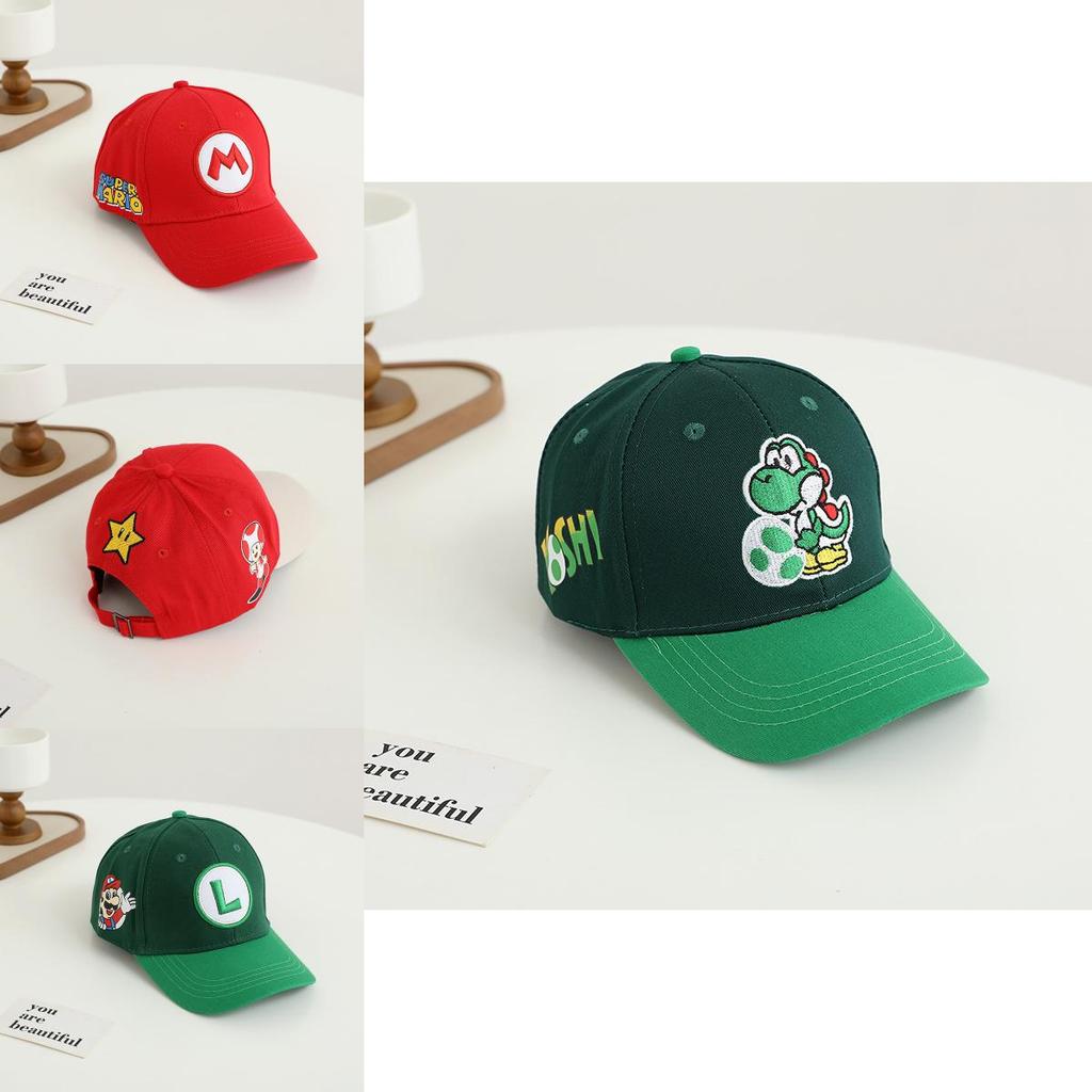 Berretto da Baseball Cartone Animato Super Mario Bros Con Protezione Solare E Cotone Traspirante Per Bambini Estate