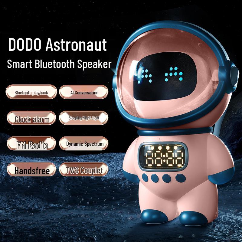 Astronaut AI Bluetooth Alarm Clock Speaker with Radio & TF Card Support