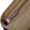 Canvas Leder Umhängetasche für Herren 15,6 Zoll Laptop, Vintage Schulter Aktentasche, Arbeitstasche, Schwarz