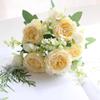 Peony & Daisy Silk Bouquet: 7-Fork Faux Flowers for Home Decoration