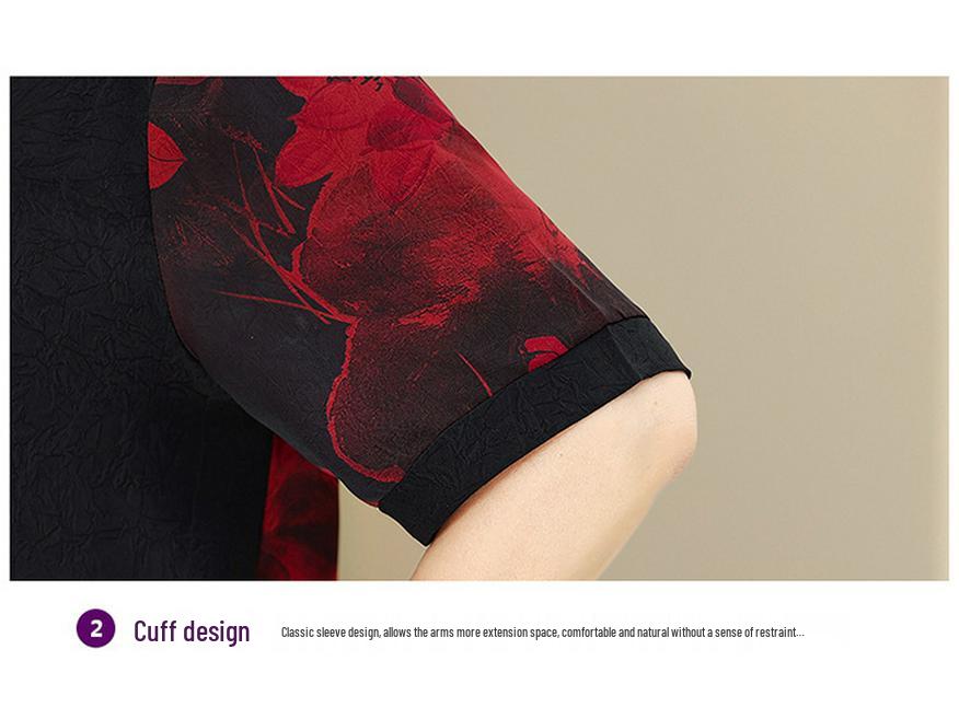 Set de vară din două piese pentru femei în vârstă: Tricou cu mânecă scurtă și pantaloni pentru vârstele 60-80