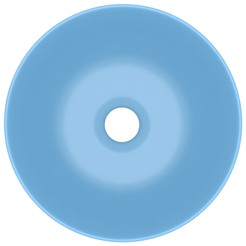 Ceramic Wash Basin Light Blue Round