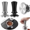 Coffee Powder Distributor Tamper Flat Elastic With Scale Hammer Stainless Steel Solid Detachable Espresso Coffee Cafe Accessories