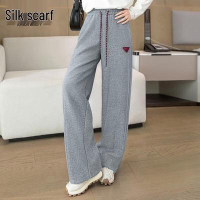 Damen Kordelzug Casual Weitbein Hose